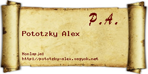 Pototzky Alex névjegykártya